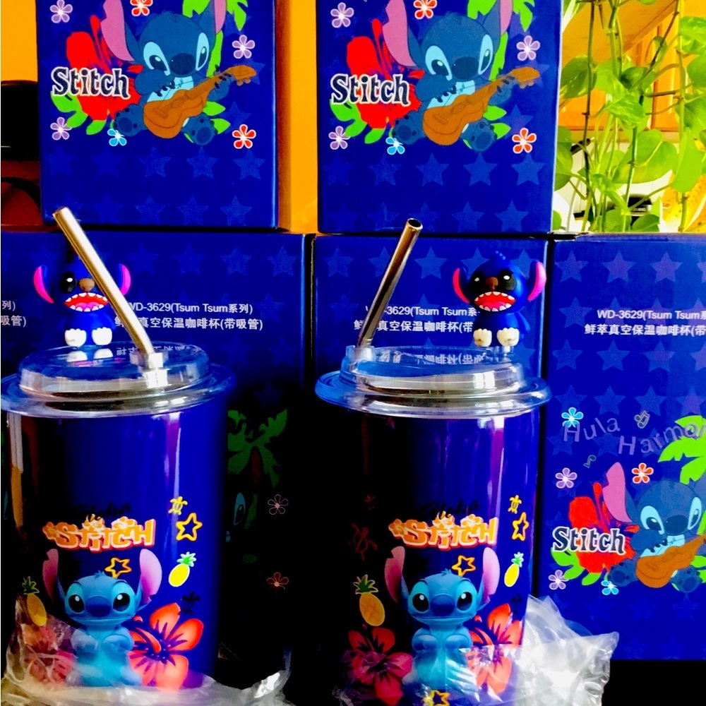 STITCH STAINLESS STEAL CUPS WITH METAL STRAW